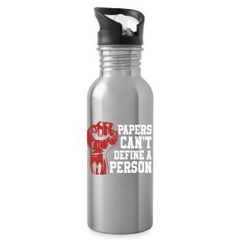 Menschlichkeit Papers Can't Define A Person - Trinkflasche mit integriertem Trinkhalm - Lightsilver - Rechts