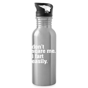 Erschreck mich nicht, ich leicht lustiger sarkastischer Humor - Trinkflasche mit integriertem Trinkhalm - Lightsilver - Rechts