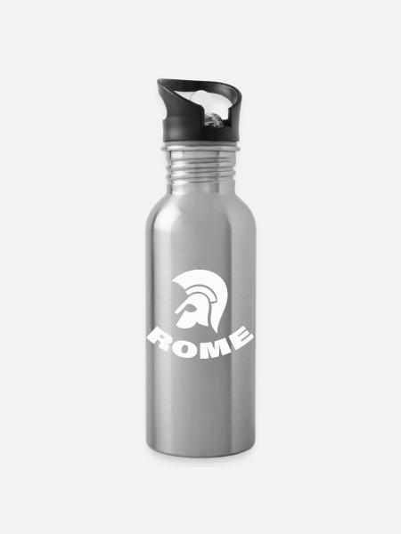 ROME - Trinkflasche mit integriertem Trinkhalm - Lightsilver