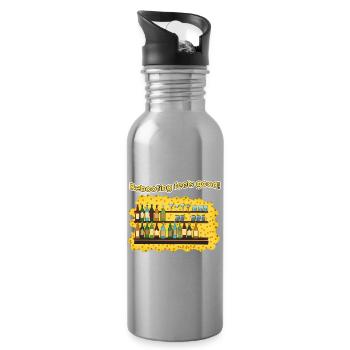 Rebooting Bar: Bläschen & Shots - Trinkflasche mit integriertem Trinkhalm - Lightsilver - Rechts