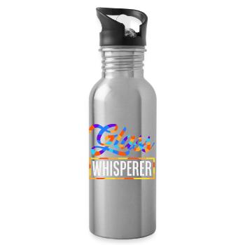 Stained Glass Art Stained Glass Artist - Water bottle with straw - silver - Right