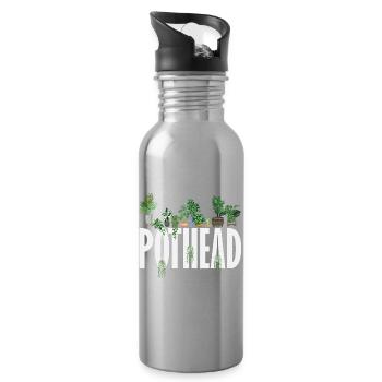 Plant Lovers Plants Gardeners Gardening - Water bottle with straw - silver - Right