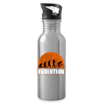 Évolution de l’homme cycliste cycliste fille - Gourde avec paille intégrée - argent clair - Droite
