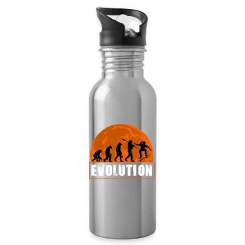 Entwicklung des Skateboarding Retro Sunset Skater - Trinkflasche mit integriertem Trinkhalm - Lightsilver - Rechts