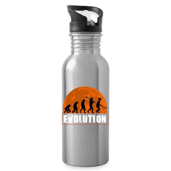 Field Hockey Evolution Silhouette Sunset - Trinkflasche mit integriertem Trinkhalm - Lightsilver - Rechts