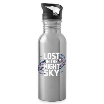 Astronomer Galaxy Outerspace Universe Astronomy - Water bottle with straw - silver - Right