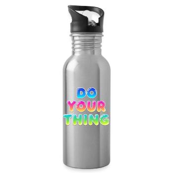 Style de motivation Faites votre truc - Gourde avec paille intégrée - argent clair - Droite