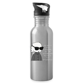 Extra Mysterious in the Background - Water bottle with straw - silver - Right