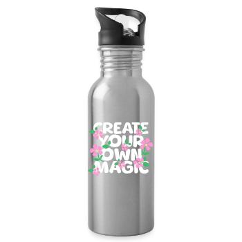 Erschaffe deine eigene Magie - Trinkflasche mit integriertem Trinkhalm - Lightsilver - Rechts