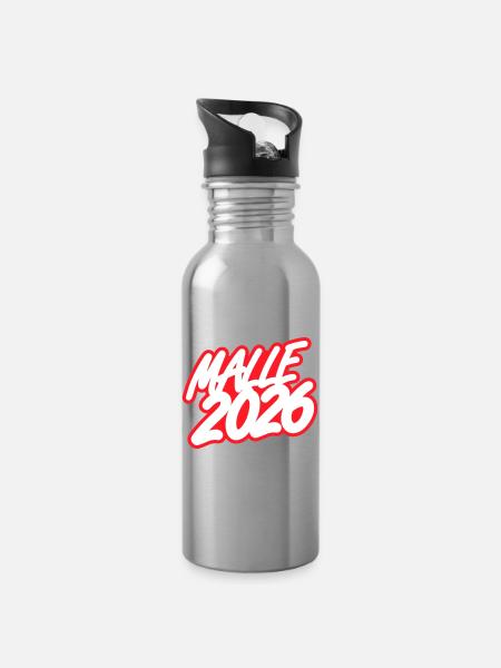Malle 2026 - Trinkflasche mit integriertem Trinkhalm - Lightsilver