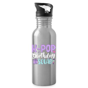 K Pop Birthday Squad - Trinkflasche mit integriertem Trinkhalm - Lightsilver - Rechts