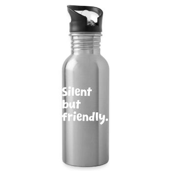 Introvert - Funny Introvert Design - Sarcastic - Water bottle with straw - silver - Right