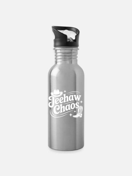 Line Dance Spirit - Trinkflasche mit integriertem Trinkhalm - Lightsilver