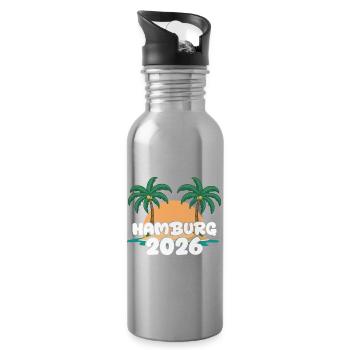 Hamburg 2026 - Water bottle with straw - silver - Right