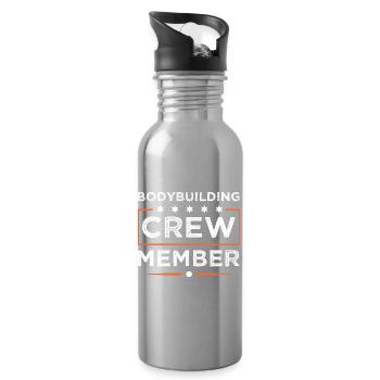 Bodybuilding Crew - Trinkflasche mit integriertem Trinkhalm - Lightsilver - Rechts
