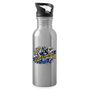 Ich rede mit meinem Hund Spruch Grafik - Trinkflasche mit integriertem Trinkhalm - Lightsilver - Rechts