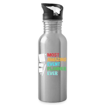 Event Planer - Trinkflasche mit integriertem Trinkhalm - Lightsilver - Rechts