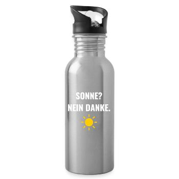 Sonne? Nein danke. - Trinkflasche mit integriertem Trinkhalm - Lightsilver - Rechts