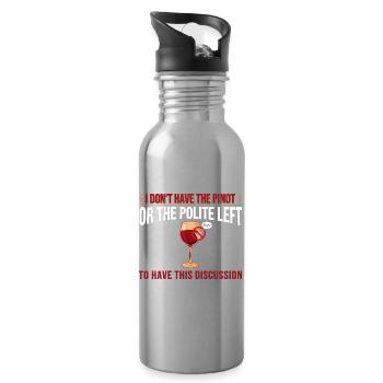 Pinot vs Polite Left: No More Talks - Water bottle with straw - silver - Right