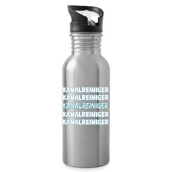 Beruf Kanalreiniger - Trinkflasche mit integriertem Trinkhalm - Lightsilver - Rechts