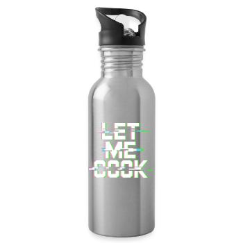 Let Me Cook Cooking Grilling Meme Grill Master Chef - Water bottle with straw - silver - Right