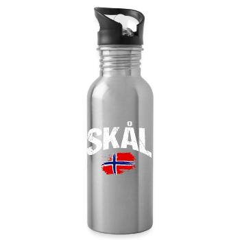 Vacances en Norvège dans les fjords de Norge Voyage en Scandinavie - Gourde avec paille intégrée - argent clair - Droite