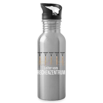 Rechenzentrum Gärtner Garten Gartenarbeit - Trinkflasche mit integriertem Trinkhalm - Lightsilver - Rechts