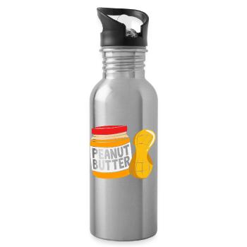 Peanut butter - Water bottle with straw - silver - Right