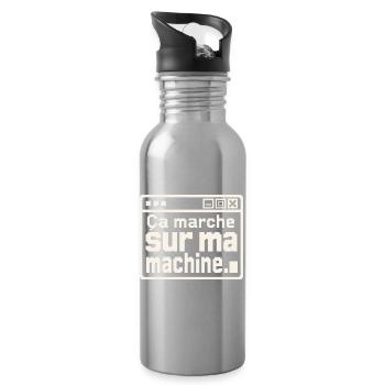 Développeur, ça marche sur ma machine - Gourde avec paille intégrée - argent clair - Droite
