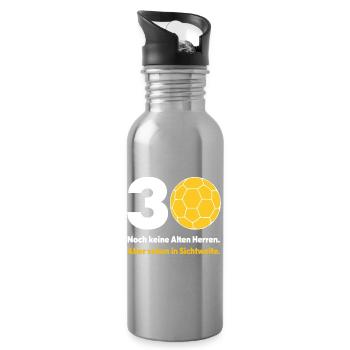 30. Geburtstag Handball – Noch keine Alten Herren - Trinkflasche mit integriertem Trinkhalm - Lightsilver - Rechts