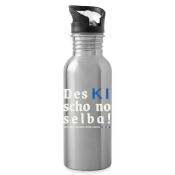 Des KI schon no selba! 100% natürliche Intelligenz - Trinkflasche mit integriertem Trinkhalm - Lightsilver - Rechts