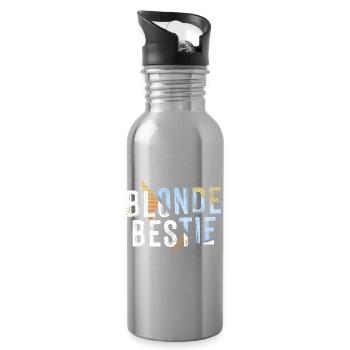 Blonde Bestie für heiße Blondinen - Trinkflasche mit integriertem Trinkhalm - Lightsilver - Rechts