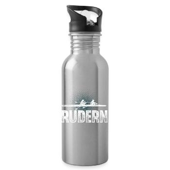 Rudern Ruderer Ruderboot - Trinkflasche mit integriertem Trinkhalm - Lightsilver - Rechts