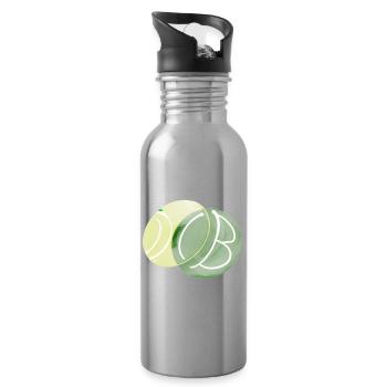 The Green Dot - Trinkflasche mit integriertem Trinkhalm - Lightsilver - Rechts