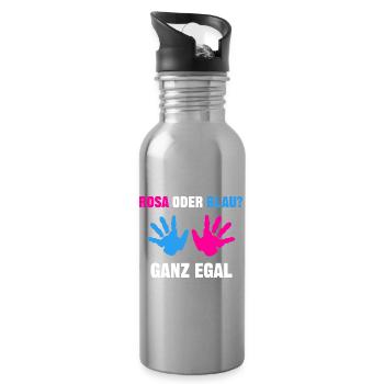 Mama Schwangerschaft Baby Statement Schwanger - Trinkflasche mit integriertem Trinkhalm - Lightsilver - Rechts