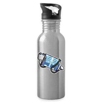 Logo Radiology Manip Radio Radiologist Radiology - Water bottle with straw - silver - Right