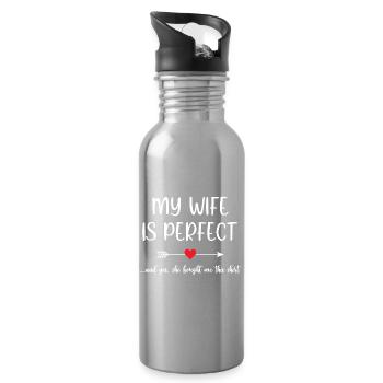 Ma femme est parfaite - Gourde avec paille intégrée - argent clair - Droite