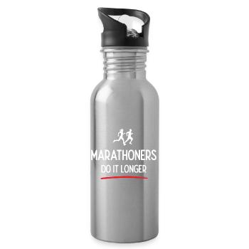 Marathonläufer machen es länger - Trinkflasche mit integriertem Trinkhalm - Lightsilver - Rechts