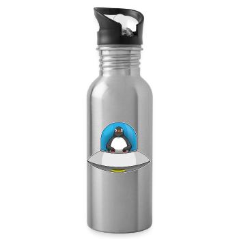 Penguin Spaceship Space - Gourde avec paille intégrée - argent clair - Droite