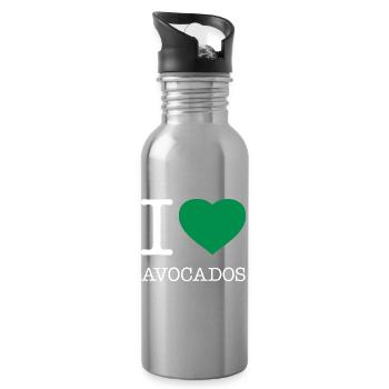 I LOVE AVOCADOS Avokados - Trinkflasche mit integriertem Trinkhalm - Lightsilver - Rechts