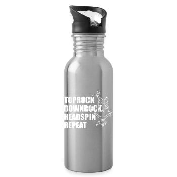 Breakdance Techniken - Trinkflasche mit integriertem Trinkhalm - Lightsilver - Rechts