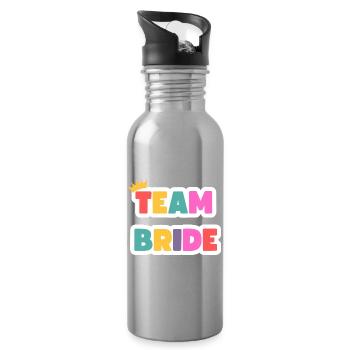 Équipe Bride ! Personnalisable - Gourde avec paille intégrée - argent clair - Droite