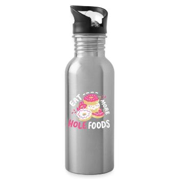 Donut Donut-Liebhaber - Trinkflasche mit integriertem Trinkhalm - Lightsilver - Rechts