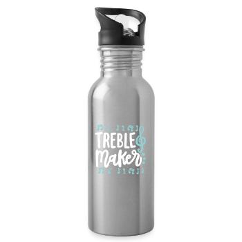 Klavier Musik Pianist - Trinkflasche mit integriertem Trinkhalm - Lightsilver - Rechts