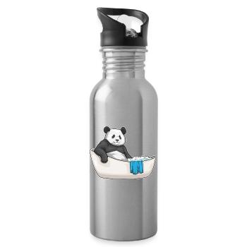 Panda Baden Badewanne - Trinkflasche mit integriertem Trinkhalm - Lightsilver - Rechts