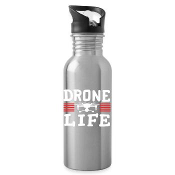 Drohnenpilot RC FPV Quadrocopter - Trinkflasche mit integriertem Trinkhalm - Lightsilver - Rechts