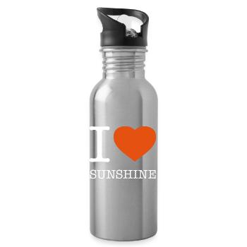 I LOVE SUNSHINE Sonne - Trinkflasche mit integriertem Trinkhalm - Lightsilver - Rechts