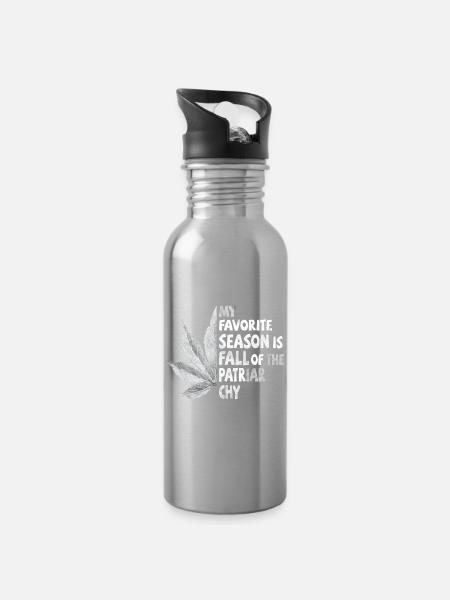 My favorite season is Fall of the Patriarchy - Trinkflasche mit integriertem Trinkhalm - Lightsilver