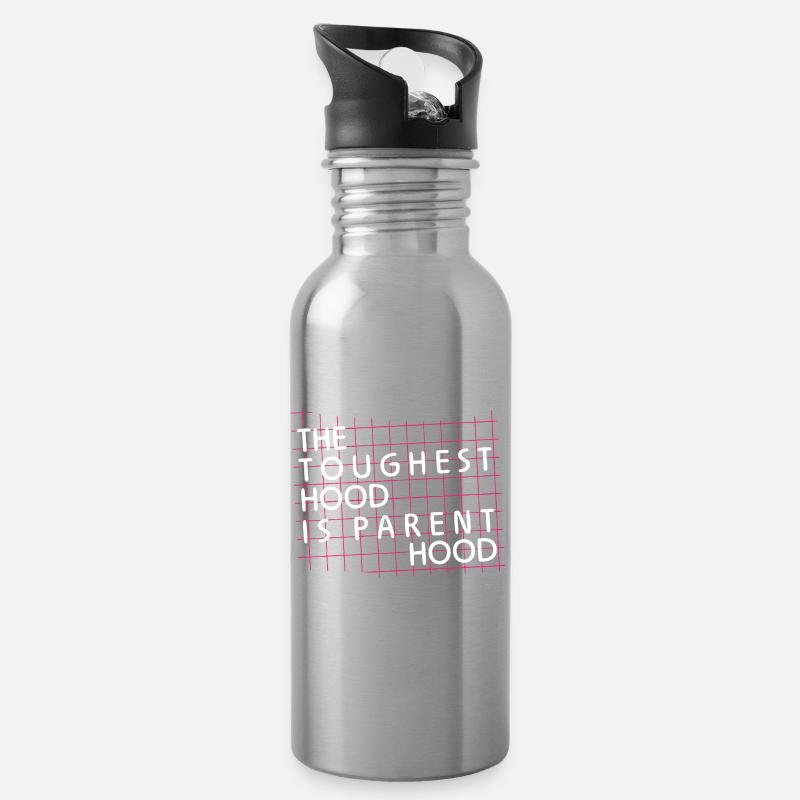 Parenthood – Die härteste Hood - Trinkflasche mit integriertem Trinkhalm - Lightsilver