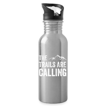 Die Spuren rufen - Trinkflasche mit integriertem Trinkhalm - Lightsilver - Rechts
